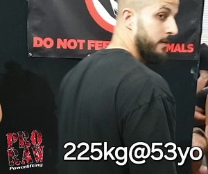Maria Barba squatting 225kg at 53yo at ProRawXl | ProRaw Powerlifting