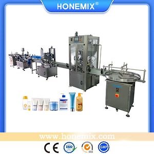 [Hot Item] Hone Automatic Cosmetic Pomade Hot Filling Capping Line/ Two Heads Heating Filling Capping Aluminum Foil Sealing Machine Bottle in/out Turntable