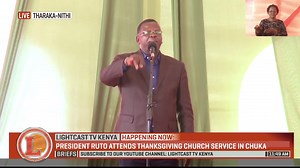 "Hatutaruhusu maandamano za Raila Tharaka Nithi!" Senator Mwenda Gataya Mo Fire impresses President Ruto with his speech at church service in Chuka | Lightcast TV Kenya