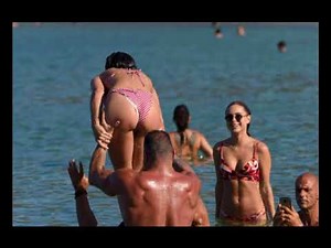 Amy Jackson Hot Booty in Bikini at the Beach in Mykonos