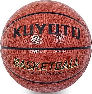 KUYOTQ Mens Basketball, Size 7 Premium Composite Leather with Superior Grip, in&Outdoor Basketball 29.5", Official Basketball, Ideal Basketball Gifts for Age 12+ (Deflated)