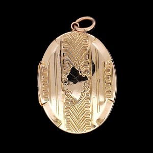 Pendentif médaillon ovale antique à l'arrière et à l'avant en or 9 carats - Etsy France