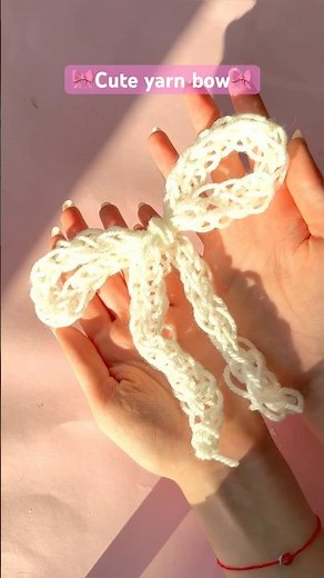 How to make cute yarn bow🎀 tutorial ✨