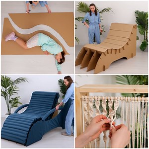 A cozy DIY seat out of cardboard 😍 | MetDaan Creative