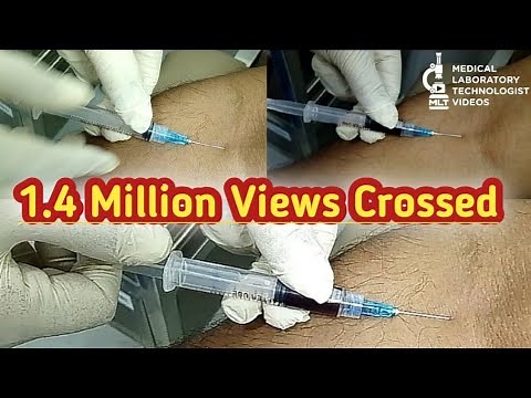 Safe and effective blood draw technique. How to take blood. phlebotomy