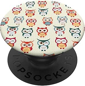 Cute Whimsical Buho Owl Pattern White Beige Background
