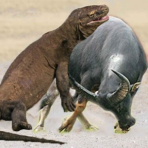 32K views · 144 reactions | Buffalo tries to escape monitor lizard attack but reptile attack fails | HairStyle Trick | Facebook