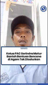 Ketua PAC Partai Gerindra Kecamatan Matur, Kabupaten Agam, Andre Andika Pratama, membantah pernyataan salah satu warga terkait tidak disalurkannya bantuan bencana. Andre Pratama menegaskan bahwa pernyataan yang disampaikan warga melalui video yang dikirim ke media yang menyebut bantuan tidak sampai kepada pihak yang berhak tidak sesuai dengan fakta di lapangan. Ia menjelaskan, bantuan yang dimaksud bukanlah bantuan langsung tunai (BLT), melainkan bantuan untuk pembangunan penampungan air bersih