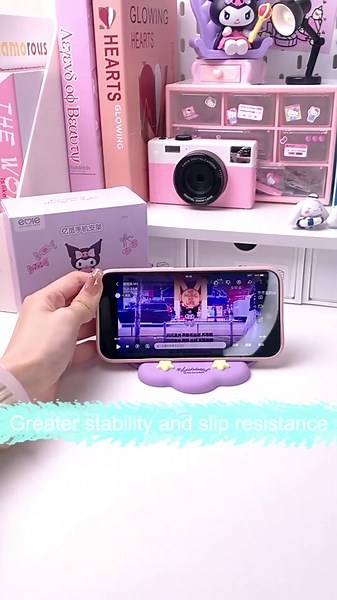 Cute Phone Stand for Desk, PVC Cell Phone Holder - Compatible with All Mobile Phones, Decoration for Girls Bedroom, Blue