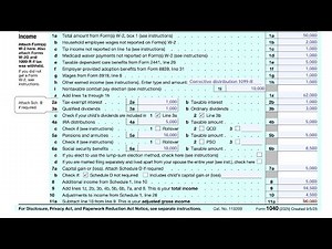 IRS Form 1040 walkthrough (Income)
