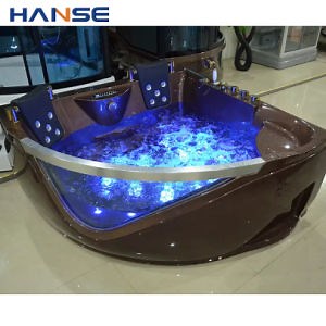 [Hot Item] Acrylic Hydromassage Air Jet Big Non-Freestanding Corner Bath Tub with Apron Pillow
