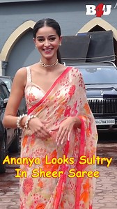 Ananya Panday looks absolutely stunning in a printed sheer saree #ananyapanday #ananyapandayfans #bollywoodactress #bollywoodhot #bollywoodvideos | B4U Entertainment