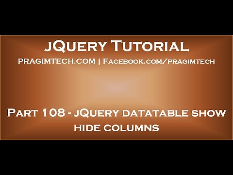 jQuery datatable show hide columns