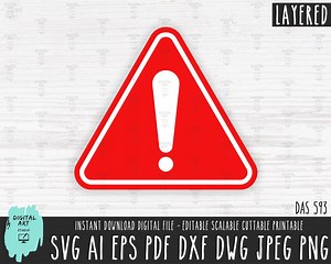 Warning Sign SVG, Exclamation Point Clipart (digital Download) - Etsy UK
