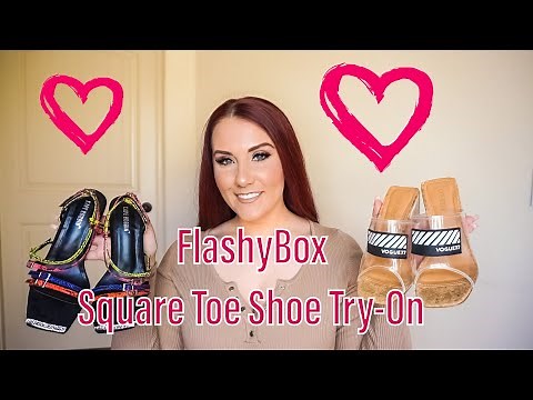 FlashyBox Square Toe Shoe Try-On Haul | Ruby Red