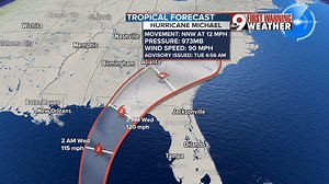 All eyes on Hurricane Michael! The storm holds strong overnight with winds at 90 mph. This video below shows the satellite loop and then the latest track from NOAA NWS National Hurricane Center. Hurricane Michael is currently a category 1 hurricane, projected to grow to a category 3 (major) hurricane by early Wednesday morning. WCPO - 9 On Your Side #cincywx #Michael #HurricaneMichael | Jennifer Ketchmark