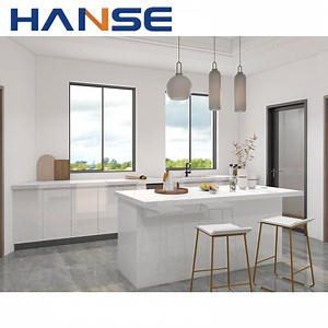 [Hot Item] L Shape Shaker Kitchen Cabinets High Gloss / MDF / PVC Membrane / Lacquer Kitchen Cabinet