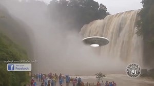 Curious tourists watch the large UFO flying saucers floating in Chinese waterfalls! #UFO #alien | Science & Mysteries
