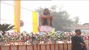 Empowering women entrepreneurs through sustained support, at Dudhnoi attending the #MMUA ceremonial cheque distribution, strengthening a continuous journey of self-reliance and growth. | Himanta Biswa Sarma