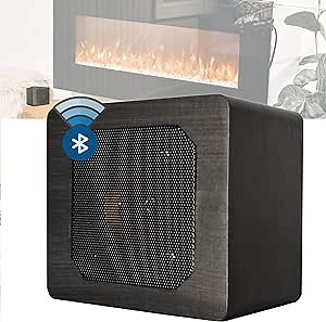 Trebisky Fire Crackler Sound System Comfort Crackling Sound Effect Marker Rechargeable Portable Bluetooth Speaker for Electric Gas Fireplace Soothing White Noise Machine (Black)