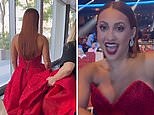 Francia Raísa shows off her gorgeous red dress attending Miss Teen USA 2024