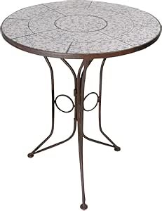 Amazon.com: Esschert Design Mesa Bistro de cerámica envejecida : Patio, Césped y Jardín