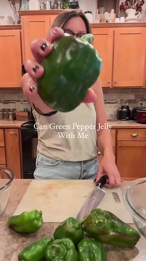 Try this green pepper jelly using @forjarsusa lids and rings! Go to https://forjars.co and use the discount PRAIRIECREEK10 when checking out with your goodies! Green pepper jelly Recipe: Wash 7 green bell peppers, remove stems and seeds. Chop into 1/2 inch pieces and and purée with 1 1/2 cups apple cider vinegar. Pour into a bowl, add 1 1/2 cups apple juice, and cover. Refrigerate overnight. Strain the purée to measure 4 cups juice. Add apple juice if needed to reach 4 cups. Combine juice, 1 pac