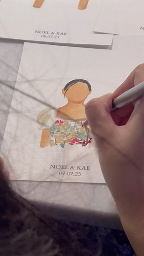Noel & Kae Wedding at Balay Dako 🥂🍂🤍 #liveart #liveartph #liveartphilippines #madebymiart #handpainted #weddingsouvenir #wedding #weddingphilippines #gouachephilippines | miart.ph