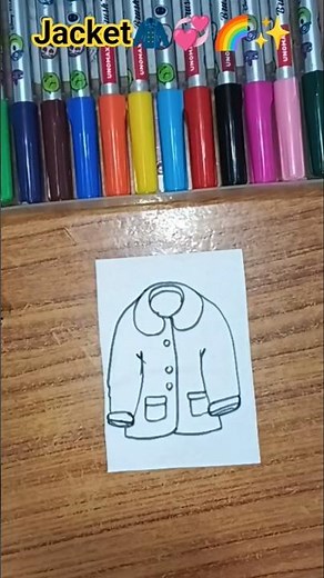 How to draw a jacket🧥💞🌈#Shorts#JacketDrawing#winterspecialdrawing#easyartforkids#drawingtutorial#art