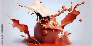 splash Milk with tank milk the of shape the is Chocolate