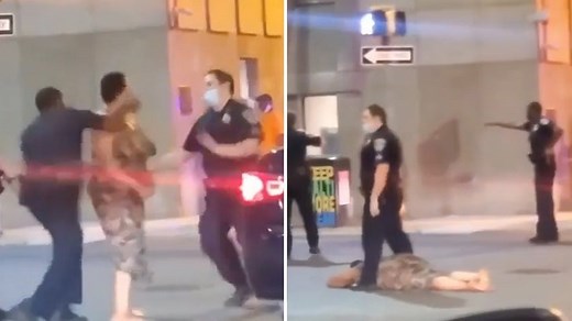 Baltimore Officer Knocks Woman Out Cold After She Smacked Fellow Cop