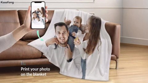 Custom Blanket with Photo, Personalized Blanket, Customized Photo Blankets, Customizable Picture Blankets, Personalized Valentines Day Gifts for Her Him Women Men Girlfriend Boyfriend Mom Dad Family