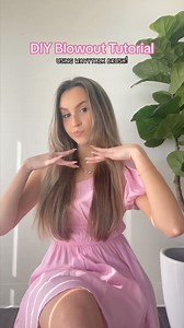 how to diy a blowout using the wavytalk hot curling brush! perfect hairstyle idea for sorority rush and spring graduation! You'll look simply darling in the Charlotte One Shoulder Puff Sleeve Babydoll Mini Dress! This adorable dress features a one shoulder neckline with a puff sleeve, babydoll silhouette, and smocking at the waist. #diyblowout #haorinspo #graduationhair #sororityrushhair #haortutorial | American Threads