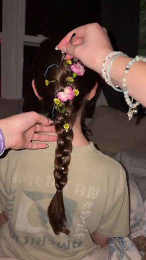 Plucking Flowers from My Sister's Braid ASMR