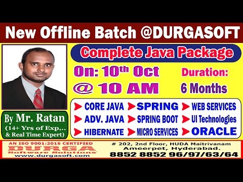 Complete Java Package Offline Training @ DURGASOFT