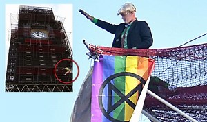 Extinction Rebellion protester scales Big Ben scaffolding