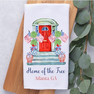 Custom Patriotic Tea Dish Hand Kitchen Towel, 4th of July Chinoiserie Kitchen Towel Decor Gift, Hostess Housewarming Gift, Gift for Her - Etsy