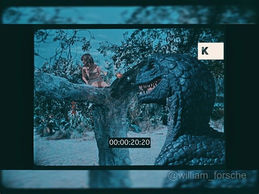 Out-takes and unused stop motion animation footage composite shots from "One Million Years B.C." 1966, Stop motion by Ray Harryhausen, and "When Dinosaurs Ruled the Earth" 1970 with animation by Jim Danforth with visual effects assistant David Allen. | William Forsche