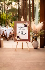 Custom Wedding Welcome Sign: Floral Engagement Entrance, Canvas or Foam Board - Etsy