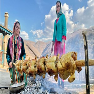 Whole Chickens Roasted on Bonfire! Unusual Way to Cook Crispy Chicken #villagefood #chicken | Beatrice Bergen