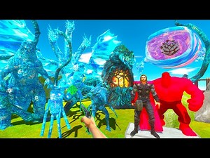 Parkour ZigZag Rescues Red Superheroes & Fights Ice Monsters - Animal Revolt Battle Simulator