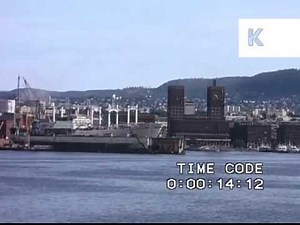 1970s Oslo Harbour, Town Hall and Kavringen Lighthouse, Home Movie