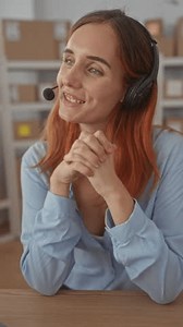 Woman Headset Speaking Hands Clasped Desk Stock Footage Video (100% Royalty-free) 3988702611 | Shutterstock