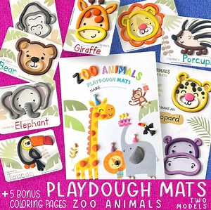 Cute Zoo Animals Playdough Mats, Printable Play Dough Activity for Kids, Montessori Sensory Learning Preschool & Toddler Fine Motor Skills - Etsy Australia