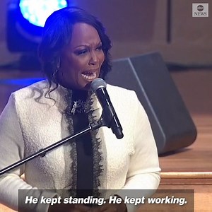 Dr. Maya Rockeymoore Cummings brings mourners at her husband's funeral to their feet with a rousing eulogy. "This was a man of the utmost integrity. Do you hear me? He had integrity! And he cared about our democracy!" https://abcn.ws/31PiR4G | ABC News