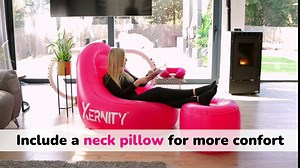 Inflatable BBL Chair with Hole – Inflatable Recovery Chair for Brazilian Butt Lift – BBL Post Surgery Supplies- Portable Chair with Ottoman- Pillow, Air Pump, and Urinal with Case - Pink
