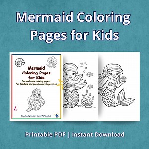 Mermaid Coloring Pages for Kids Printable PDF, 49-page Cute Mermaid Coloring Book, Under the Sea Activity Book for Preschool & Homeschool - Etsy Australia