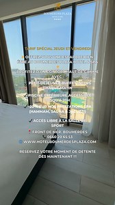 ✨ Offrez-vous une escapade bien-être au Boumerdes Plaza Hotel & Spa ! ✨ Entre confort, détente et vue mer, vivez l’expérience complète : ✔️ Piscine extérieure jusqu’à 20h ✔️ Petit-déjeuner buffet inclus ✔️ -20 % sur le spa (hammam, sauna, jacuzzi) ✔️ Accès libre à la salle de sport 📍 Front de mer, Boumerdes 📞 0660 20 65 53 🌐 www.hotelboumerdesplaza.com 🎥 Réservez votre moment de détente… vous l’avez bien mérité 💆‍♀️🏖️ #BoumerdesPlaza #HotelAlgerie #EscapadeBienEtre #VueMer #SpaAlgerie #Hot