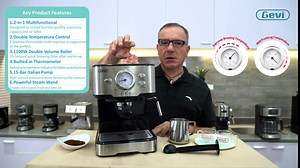 Gevi Espresso Machine, Espresso Maker with Milk Frother Steam Wand, Compact Espresso Super Automatic Espresso Machines for home with 34oz Removable Water Tank for Cappuccino, Latte