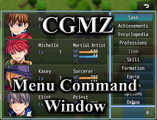 [CGMZ] Menu Command Window for RPG Maker MZ by Casper Gaming